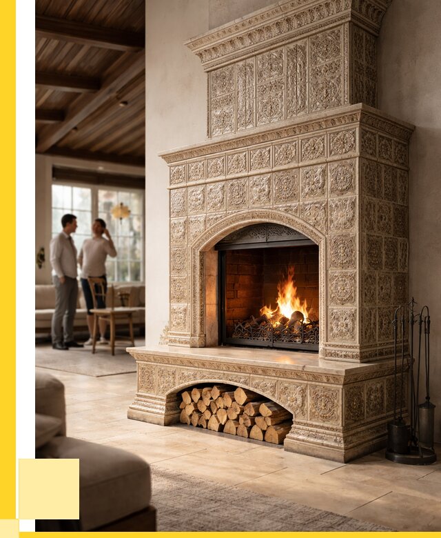 Купить изразцовый камин в Краснодаре от 257975 р. | ЭриданКсд