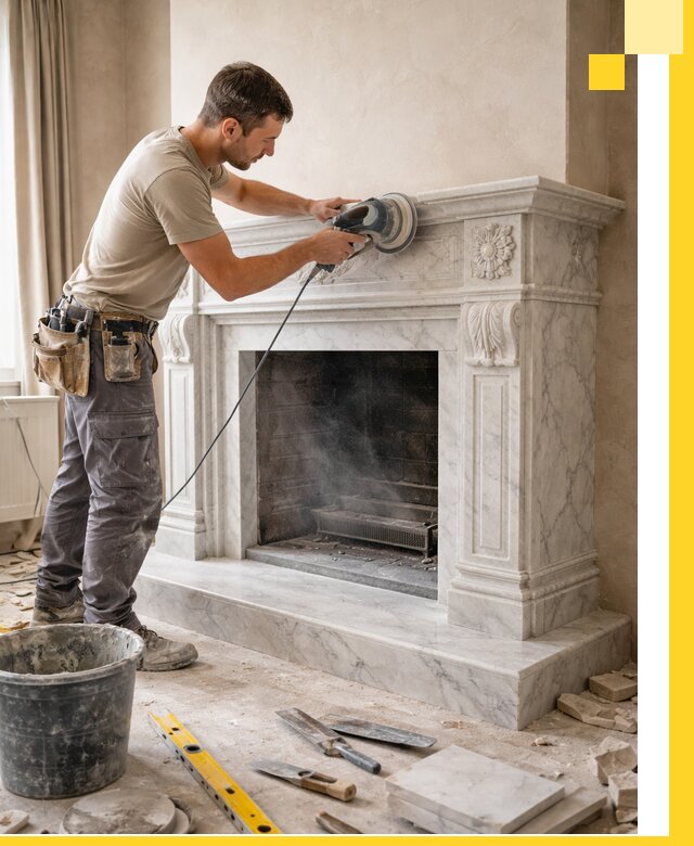 Изготовление и установка мраморных каминов в Краснодаре под ключ