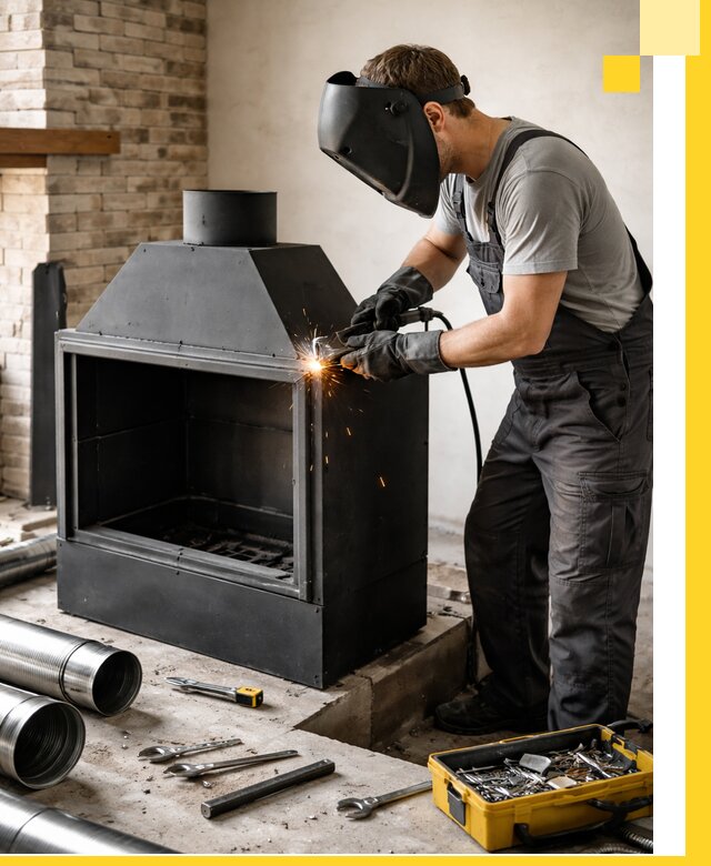 Продажа и установка металлических каминов в Краснодаре под ключ