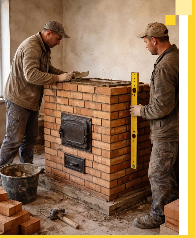 Отопительные печи под ключ в Краснодаре, установка и сборка