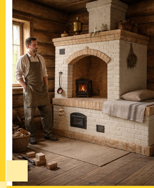 Русские печи с лежанкой под ключ в Краснодаре от 154785 р. ЭриданКсд