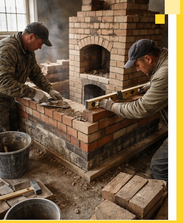 Изготовление и монтаж печей и каминов из кирпича в Краснодаре