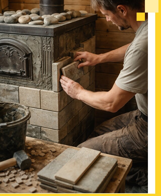 Облицовка банных печей в Краснодаре профессиональная отделка