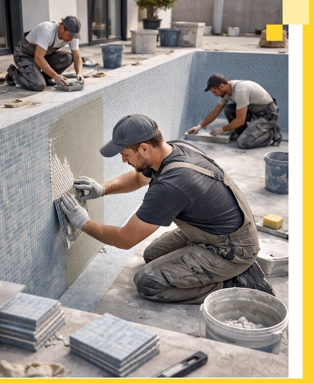 Облицовка бассейнов в Краснодаре плитка мозаика гидроизоляция