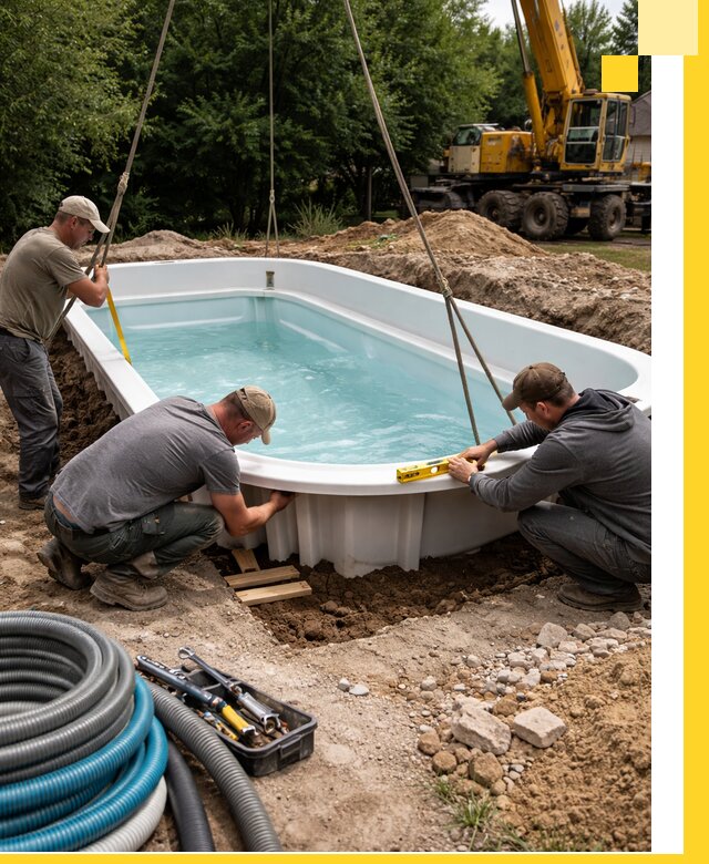 Установка и монтаж композитных бассейнов под ключ в Краснодаре