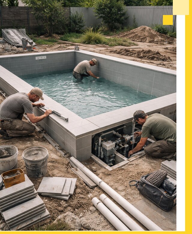 Строительство и монтаж бассейнов для дачи под ключ в Краснодаре