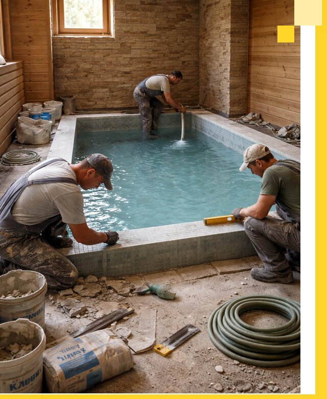 Проектирование и строительство бассейнов для бани в Краснодаре