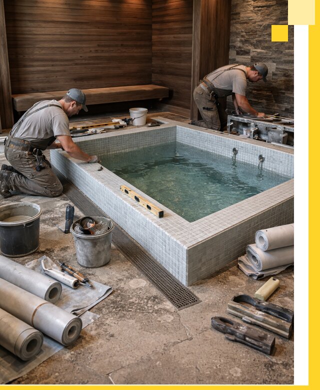 Установка и строительство бассейнов для сауны в Краснодаре