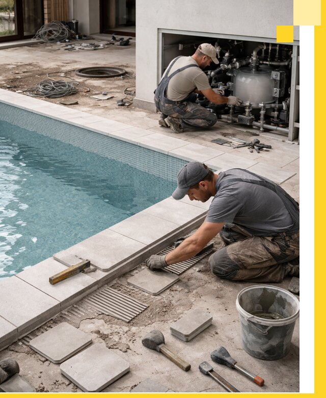 Строительство и монтаж бассейнов в коттедже в Краснодаре