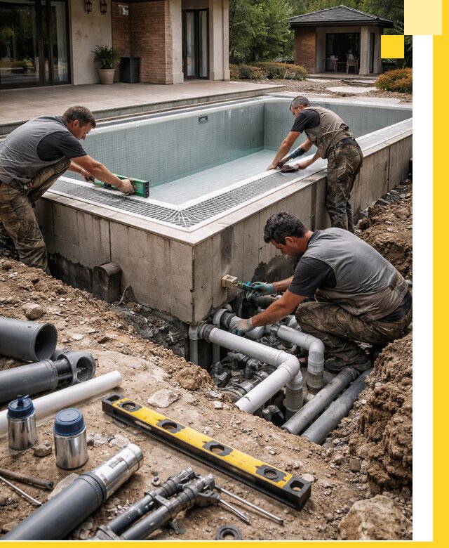 Строительство переливных бассейнов в Краснодаре под ключ