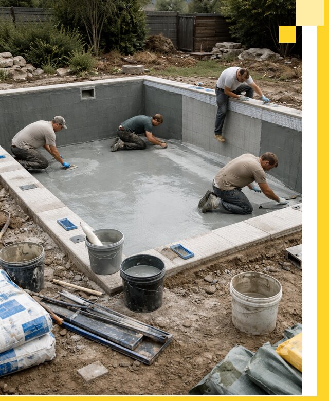 Изготовление и монтаж чаши бассейна под ключ в Краснодаре