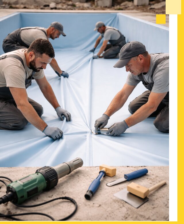 ПВХ пленка для бассейнов с монтажом и гарантией в Краснодаре