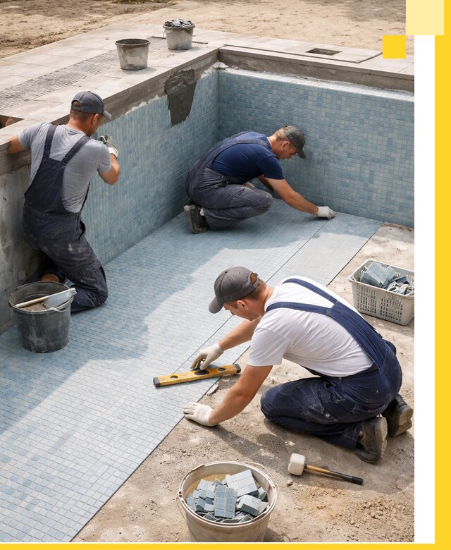 Укладка и установка плитки для бассейнов под ключ в Краснодаре