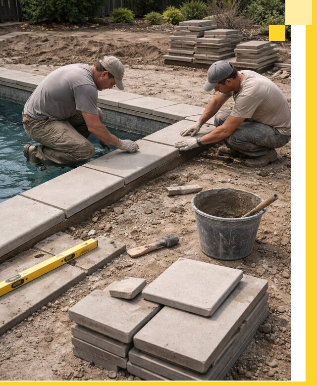 Установка и изготовление копингового камня для бассейнов в Краснодаре
