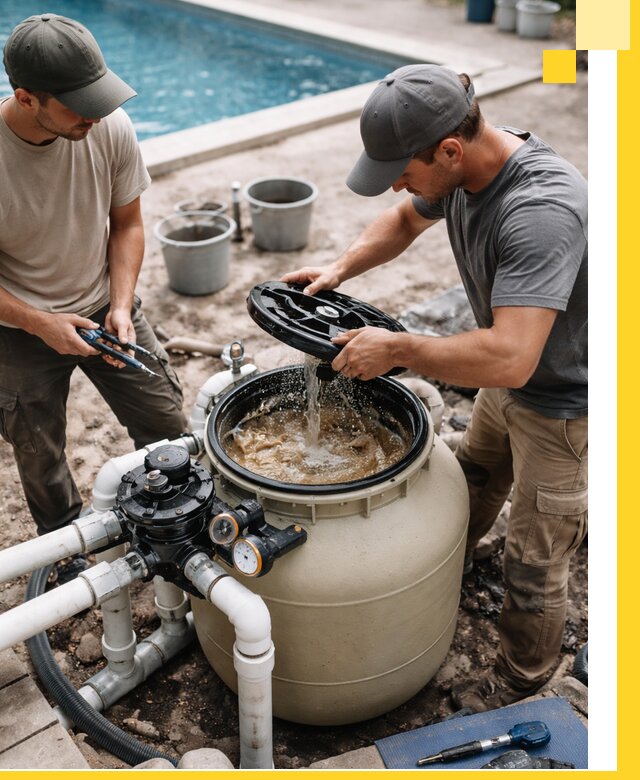 Установка и обслуживание песочных фильтров для бассейнов в Краснодаре