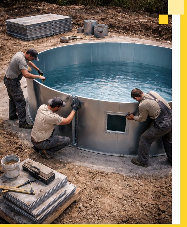 Круглые бассейны под ключ в Краснодаре проектирование и монтаж