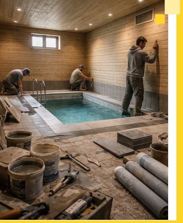 Строительство бани с бассейном и сауной под ключ в Краснодаре