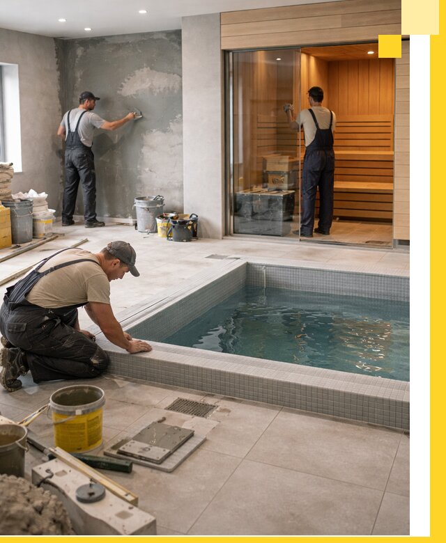 Проектирование и строительство сауны с бассейном в Краснодаре