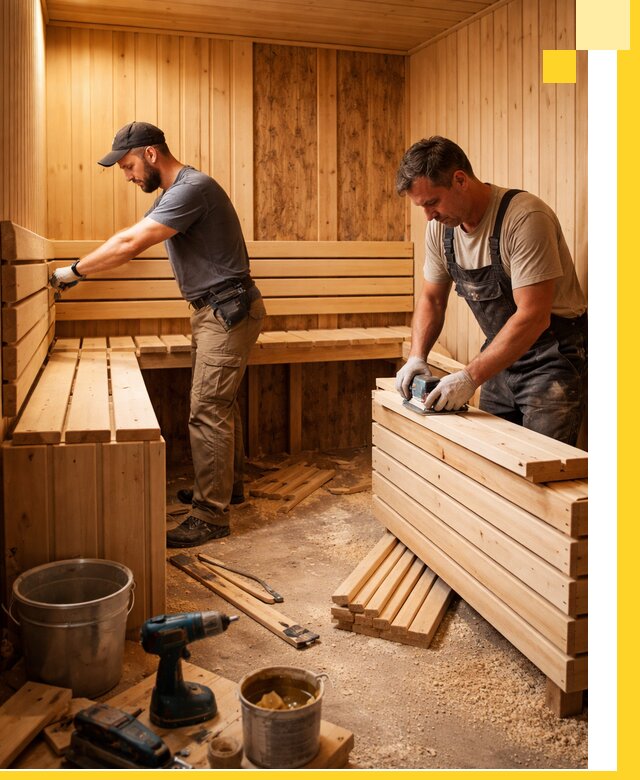 Профессиональный комплексный ремонт саун под ключ в Краснодаре