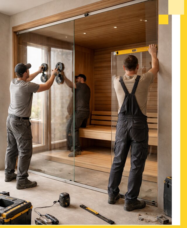 Производство и монтаж стеклянных саун под ключ в Краснодаре