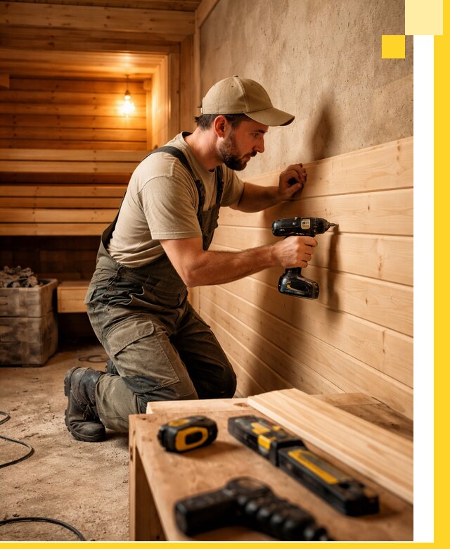 Профессиональная внутренняя отделка бани в Краснодаре под ключ