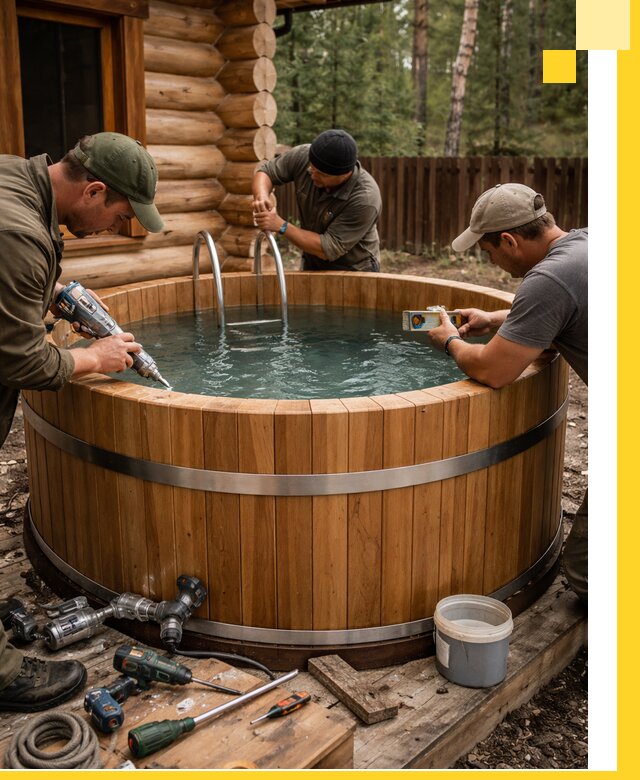 Строительство бань с купелью под ключ и отделкой в Краснодаре