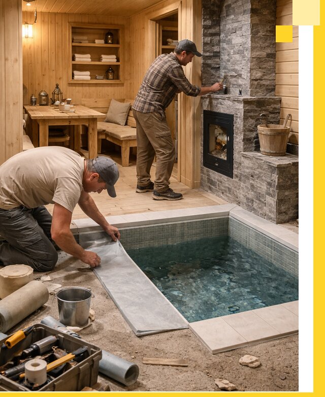 Строительство бань с комнатой отдыха под ключ в Краснодаре