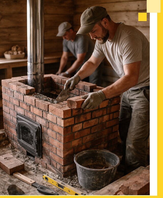 Кирпичные печи для бани под ключ в Краснодаре, проект и монтаж