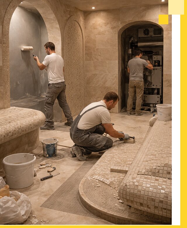 Строительство бани с хамамом и бассейном под ключ в Краснодаре